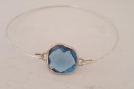 Door Roos armband sterling silver blue