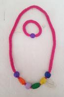 Door Roos kinderketting Roze met kralen